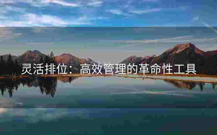 灵活排位：高效管理的革命性工具