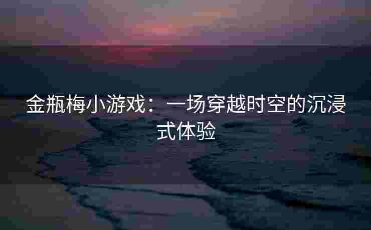 金瓶梅小游戏：一场穿越时空的沉浸式体验