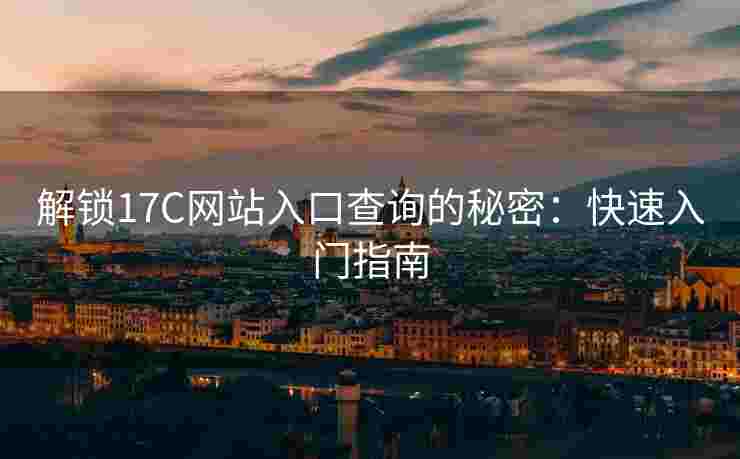 解锁17C网站入口查询的秘密：快速入门指南